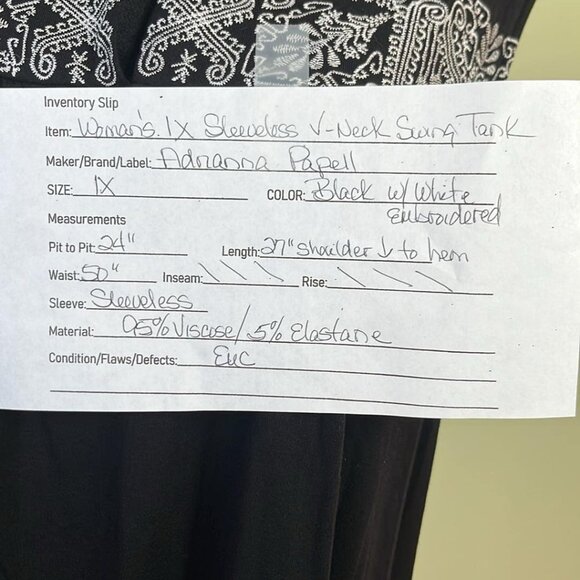 Adriana Pappell Sleeveless Embroidered 1X Tank Top Witchy Goth Fairy Boho Rodeo - Picture 2 of 8